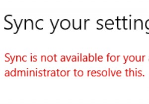 Sync is not available for your account – Windows 10 Settings
