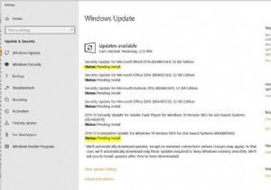 Windows Update status Pending install or download, Initializing, Downloading, Installing, Awaiting install