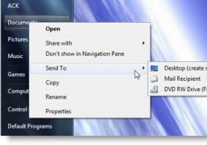 Expand & see the hidden Send To menu in Windows PC