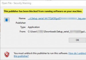 This publisher has been blocked from running software on your machine