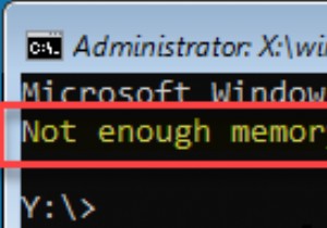 Not enough memory resources are available to process this command