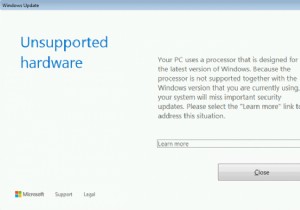 The processor is not supported together with the Windows version that you are currently using