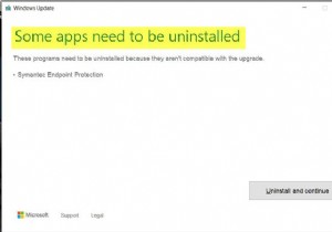 Some apps need to be uninstalled Windows 10 Update error