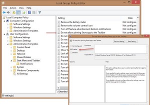 Do not allow pinning of Windows Store app to the Taskbar using Group Policy in Windows 10