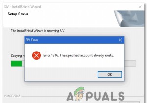 [FIX] ‘The Specified Account Already Exists’ (Error 1316) in InstallShield Wizard