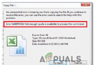 Fix: Error 0x80070718 Not enough Quota is Available to Process this Command