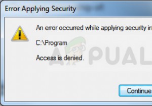 Fix: An Error Occurred while Applying Security Information