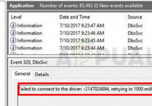 DbxSvc ‘Failed to connect to the driver’