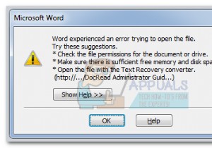 Fix: Word Experienced An Error Trying to Open the File