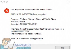 Fix: World of Warcraft Error 132